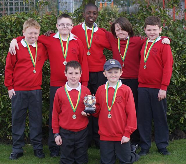 Bowlee Park Boys Football team who won the Middleton Schools football tournament