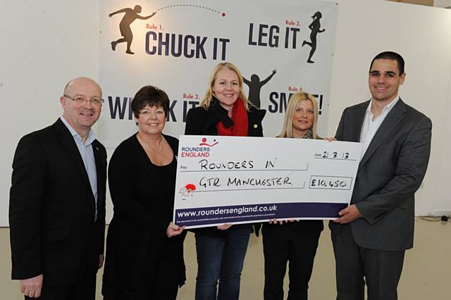 Chris Brindley (Metro Bank), Alison Howard (Rounders England), Joanna Wilks (Lead Delivery partner, Manchester), Donna Vinten (Rounders England), Craig Anthony (GreaterSport)