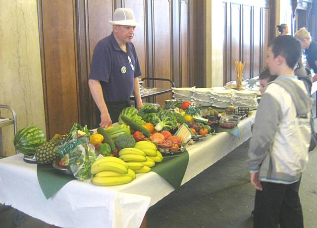 The delicious selection of fruit that The Eco-School Council, St John with St Michael CE Primary School, ate on thier arrival