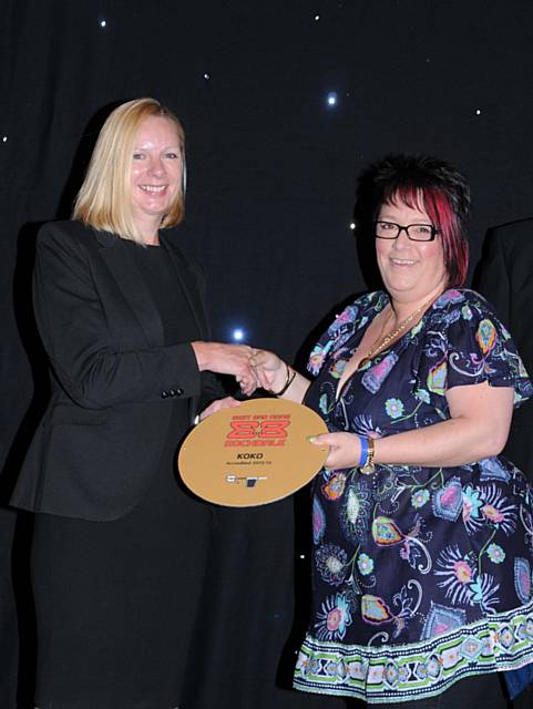 Chief Superintendent Annette Anderson presents an Accreditation to Koko manager Donna Fisher