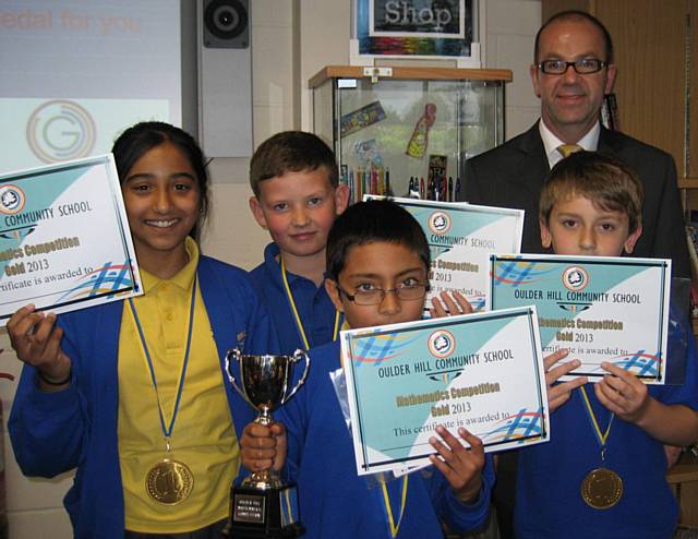 Year 5 Maths Day winners and Mr Watson, Headteacher 
