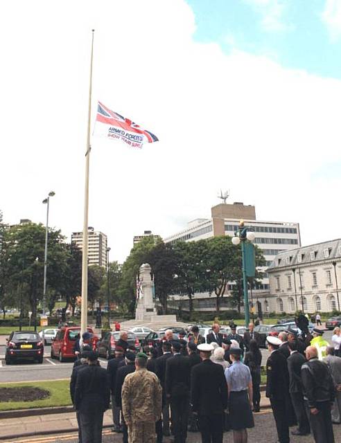 Armed Forces Day Flags raised in all Townships in the Borough and flown at half mast in rememberence of Drummer Lee Rigby
