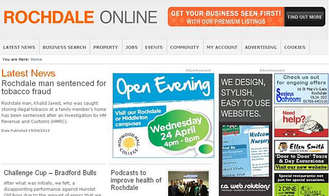 Rochdale Online Home Page April 2013