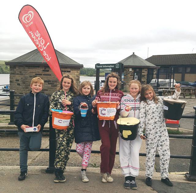 Hollingworth Business and Enterprise College 'Onesie Walk' around Hollingworth Lake for Cancer Research