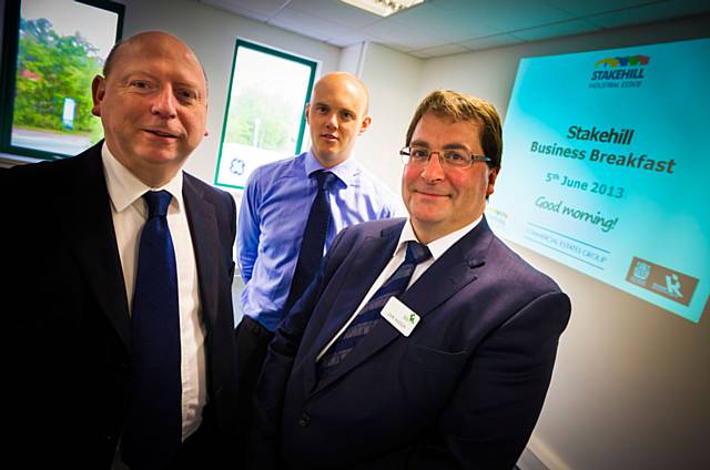 Councillor Peter Williams, Paul Richardson, Asset Manager at CEG and John Hudson, Chief Executive of Rochdale Development Agency