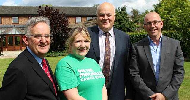 David Ireland, chief executive of the Francis House Hospice; Amy Lewis, Macmillan Cancer Support charity; Leigh Griffin, Leigh Griffin, Managing Director of the GMCSU; Adrian Nottingham, Adrian Nottingham, Chief Executive of Mustard Tree
