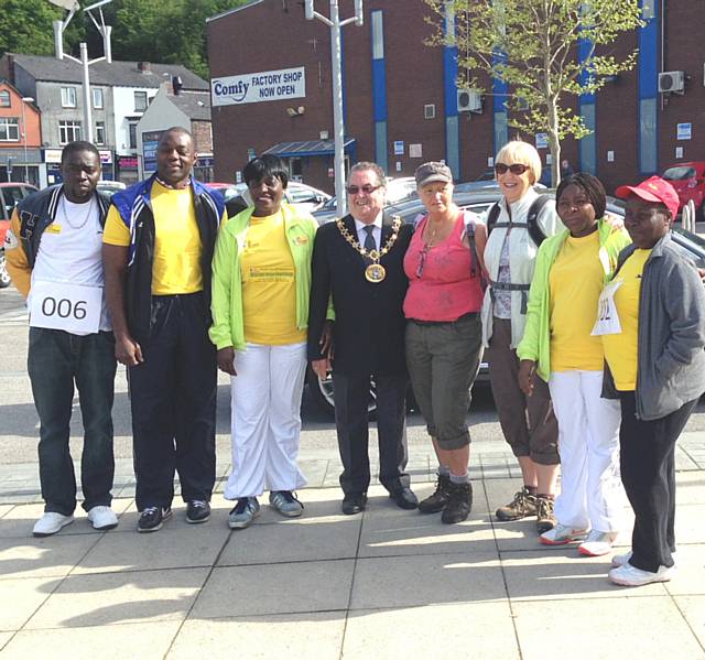 Mayor of Rochdale Councillor Peter Rush at the Dynamic Ladies Healthy Walk Challenge 