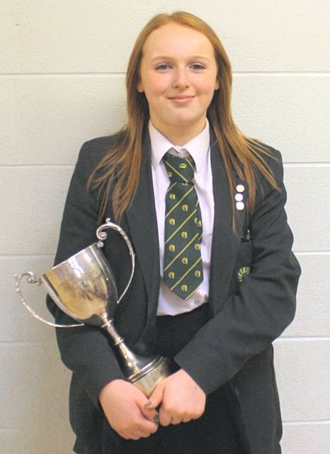 Megan Callaghan with her Watson Trophy for Individual Dance 