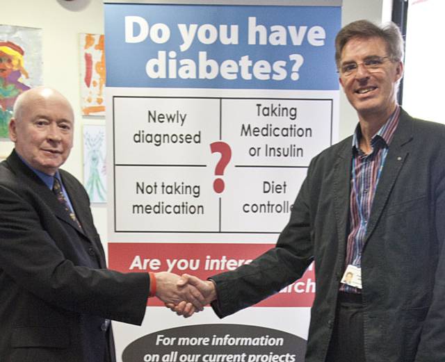 Professor Wiles is pictured with patient Alan Rowlinson