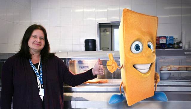 Public protection officer Clare McNicol and Mr Chips give the scheme the official thumbs up
