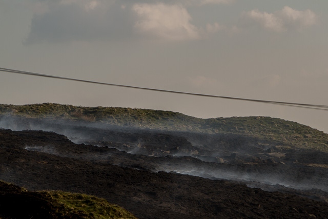 Moorland fire at Blackstone Edge