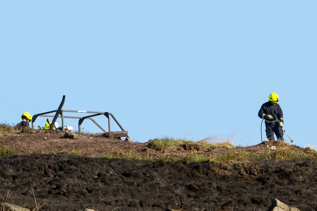 Fire-fighters tackle moorland fire at Blackstone Edge