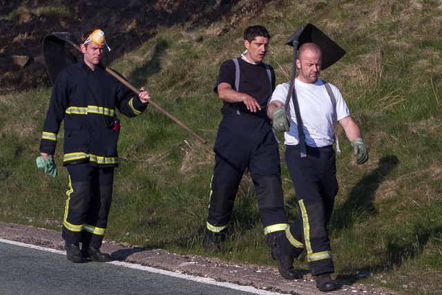 Fire-fighters tackle moorland fire at Blackstone Edge