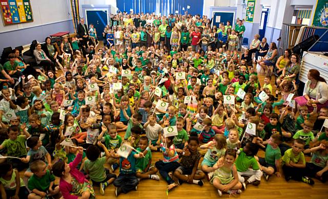 Rebecca Adlington visiting Alkrington Primary School 