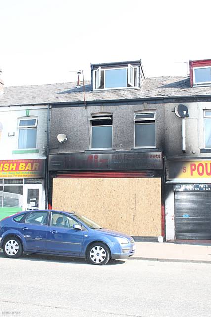 Hafiz takeaway on Spotland Road after the fire