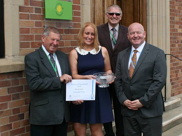 John Robinson from the Emerson Trust, Danielle Crowther, Peter Burton, Emerson Trust and Derek O’Toole, Hopwood Hall College Principal