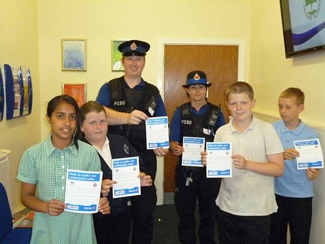 PCSOs with children from Meanwood School Year 6 