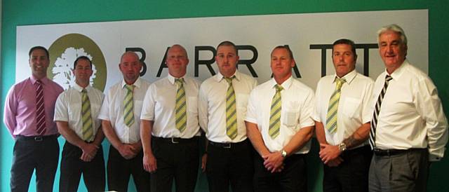 Site managers Nigel Ashwood, Gavin Flannery, Peter Fallon, Jamie Thompson, Sean O’Regan, Neil Salisbury, Jim Thompson and construction director, John McNulty