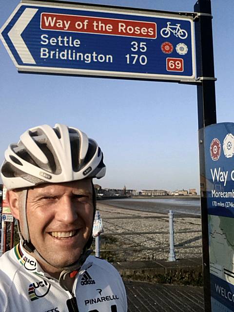 Frank Smith on the charity bike ride to raise money for Springhill Hospice