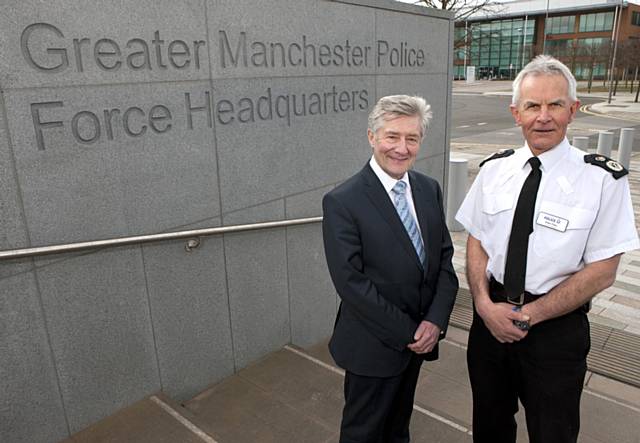 Greater Manchester’s Police and Crime Commissioner Tony Lloyd and Chief Constable Sir Peter Fahy 
