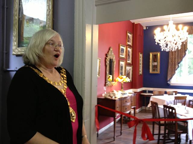 Whitworth Mayor Councillor Karen Ruane opens the Healey Dell Heritage Centre new tea room 