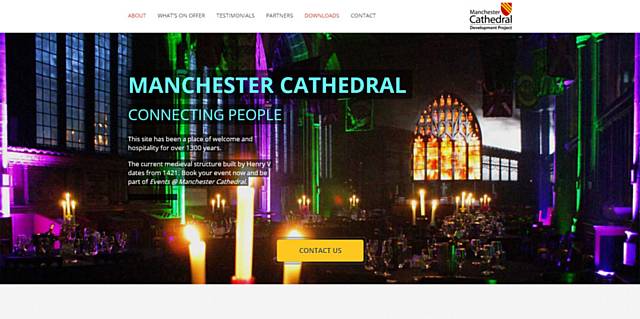 Screenshot of the Manchester Cathedral micro site