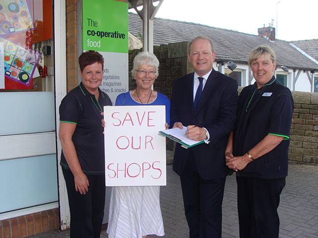 Simon Danczuk with local campaigner Pat Sanchez and members of the Co-op 

