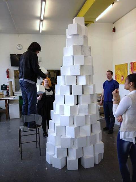 The sculpture sessions students took part in a project called ‘Kick-Down’