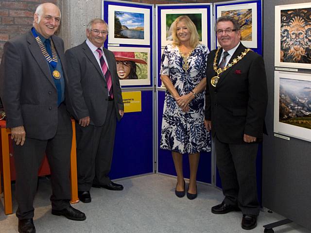 John Smith, Frank Harrison, Mayoress Monica Rush and The Mayor Councillor Peter Rush