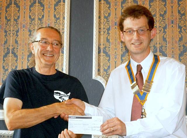 John Smith and the President of Rochdale Rotary Club, Neil Helliwell