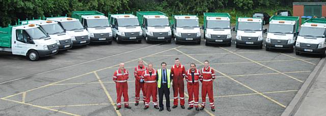 Members of the Waste & Recycling Collections team in front of the new fleet