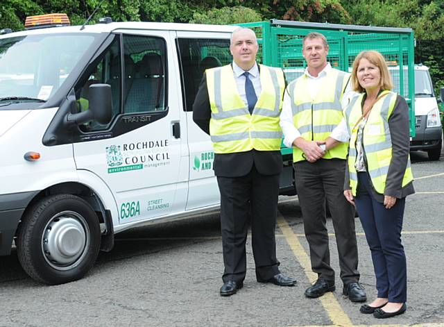 Cllr Jacqui Beswick, Martin Taylor and Fleet Procurement Officer John King