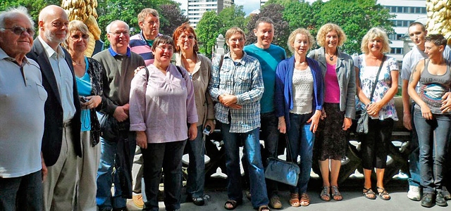 Visitors to Rochdale Town Hall awaiting their guided tour