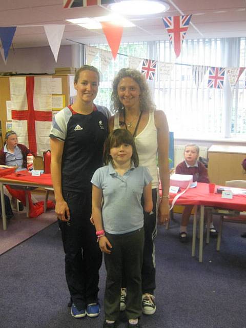 Claire Cashmore with Keira and Mrs Garner