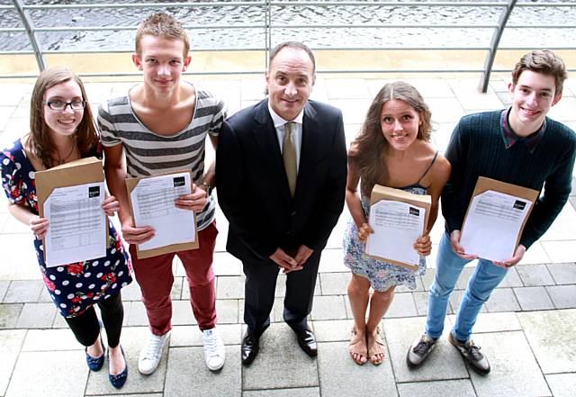 Rhiann Canavan, Chris Wain, Principal Julian Appleyard, Gem O'Reilly and Rob Bradley