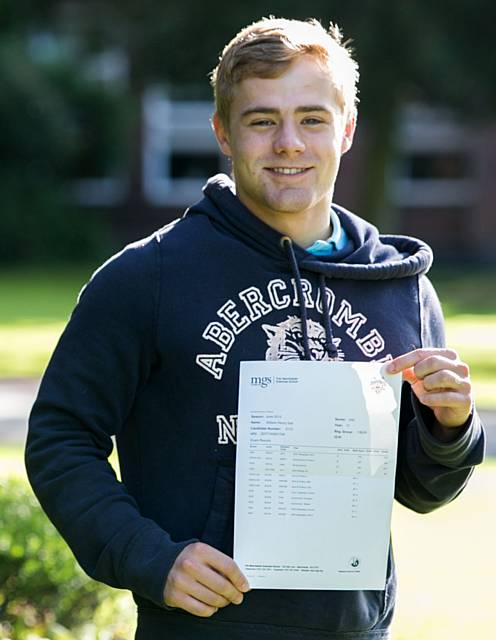 Will Salt achieved an A* in Economics, an A in Geography and a B in Politics and will now read Geography at Leeds University