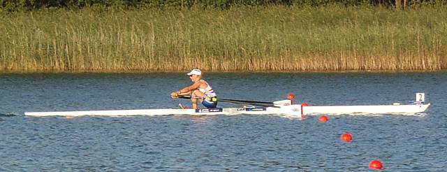 Jess Leyden winning the Junior World Rowing Championships in Lithuania