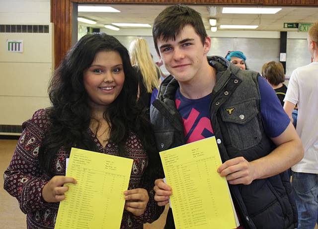 Head Boy Mason Gill who achieved some fantastic results & Head Girl Marhaba Rani-Hanif