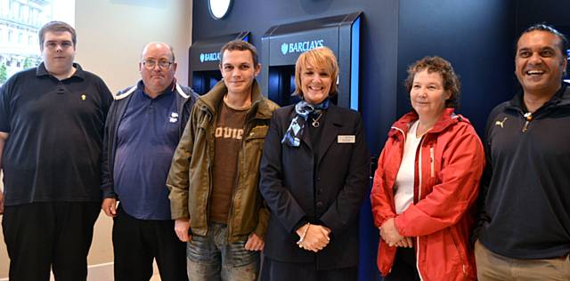 Dayle Smith from Littleborough, Steven Needham from Rochdale, Daniel Clayton from Rochdale, Alison Murray Barclays Bank Branch Manager Rochdale, Anne Dearden from Rochdale, Naeem Akhtar Hopwood Hall College Work Skills Tutor