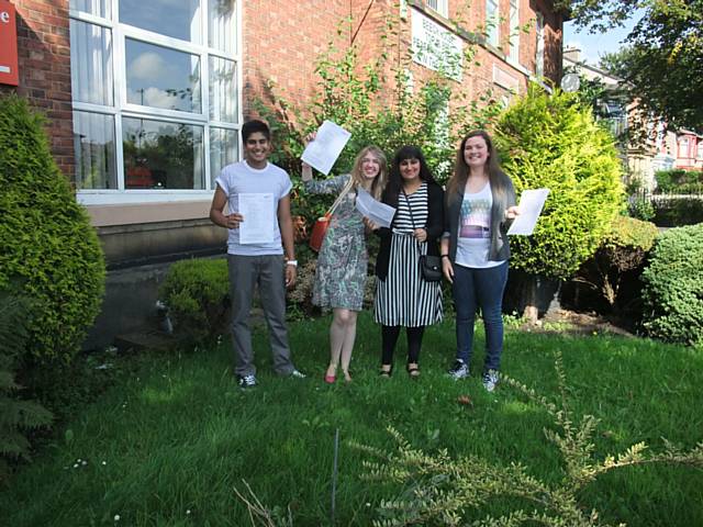 Issmaeel Ansari, Anusia Battersby, Ra'eesah Shahid, Molly Corrigan received Mr Sartain particularly praised four students who received 48 A and A* grades between them