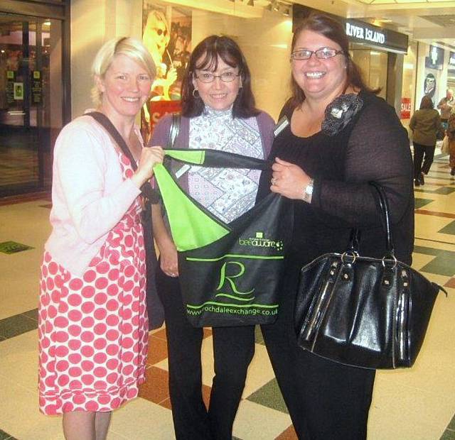 Alison McGuigan, Kath Meredith and Lilly Winterbottom of Springhill Hospice - the lucky winners of the Rochdale Exchange Community Rewards campaign 