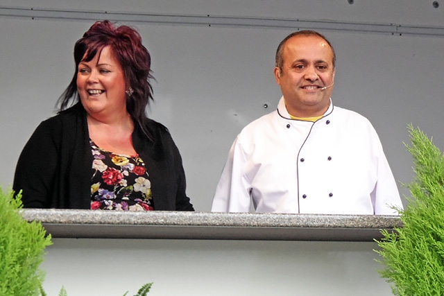 Feel Good Festival: Debbie O'Brien of Town Centre Management and Chef Aazam Ahmad on the celebrity food stage