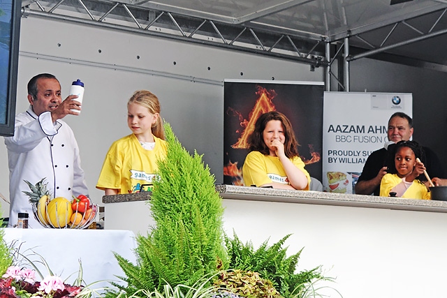 Feel Good Festival: Aazam Ahmad, Chloe Slater,  Grace Rothwell and Esther Ayorinde cook on the celebrity food stage