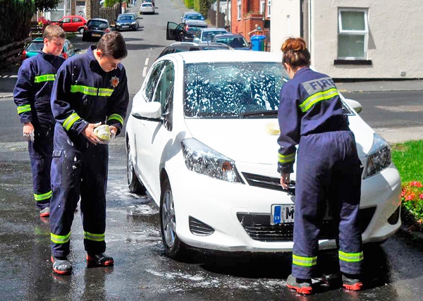 Littleborough Fire Station charity car wash