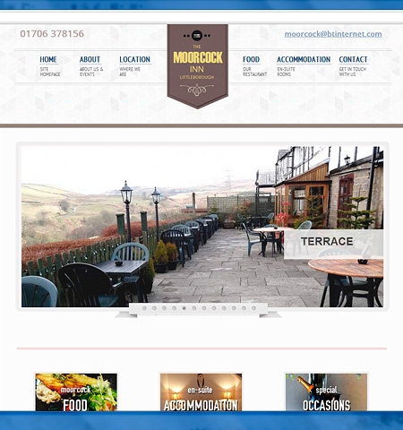 Screenshot of the new Moorcock Inn website