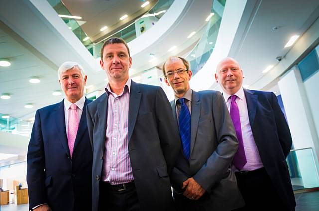 Councillor Ian Duckworth, Mike Smith, Managing Director of Genr8, Councillor Colin Lambert, Leader of Rochdale Borough Council, Councillor Peter Williams, Cabinet Member for Economic Development at Rochdale Borough Council
