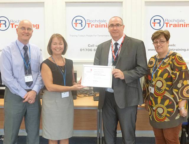 Jeremy Roberts (Rochdale Training Commercial Manager), Jill Naggy (Rochdale Training CEO), Andy Turner (Skills & Participation Development Officer), Diane Warburton (Rochdale Training Assessor)