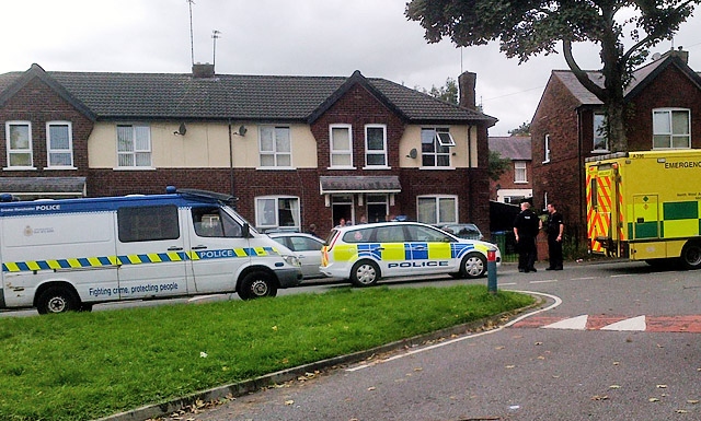 Emergency services at the house on Brotherod Hall Road