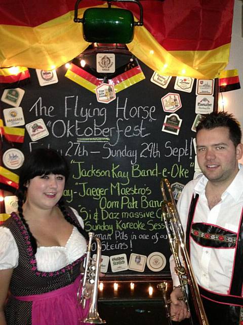 Oktoberfest - Lindsay Marson and Ben Wright from The Jager Maestros Oompah Band