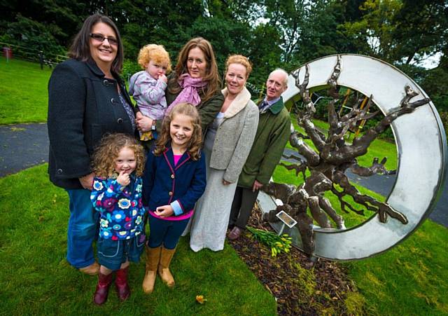 Ann’s family including her partner Alan Barlow (far right) at the unveiling of the wishing tree